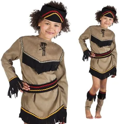 £14.99 • Buy Girls Red Indian Squaw Eagle Costume Pocahontas Native American Fancy Dress