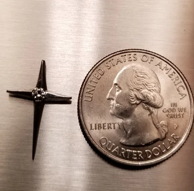$79.99 • Buy 14K WHITE GOLD CROSS PENDANT With DIAMOND ~ Signed FR ~STAR OF BETHLEHEM 