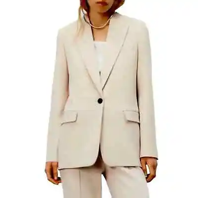 Zara Tan Blazer Boyfriend Oversized Size Small Capsule Wardrobe Quiet Luxury  • £40.49