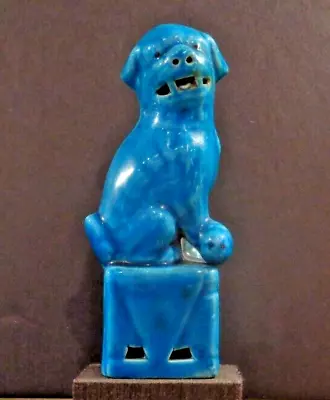 Vintage Chinese Turquoise Glazed Porcelain Foo Dog Figurine Statue • $35