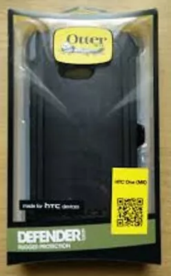 OTTERBOX Defender Case Black For HTC One (M8) Rugged Belt Clip Screen Protect • $8.55