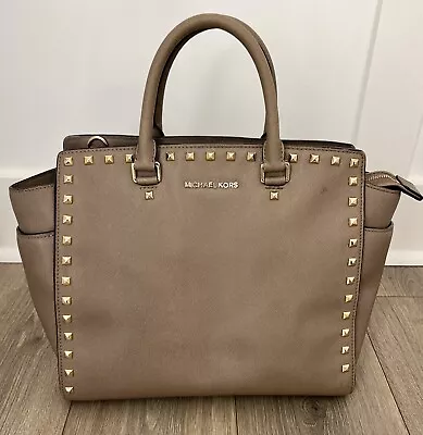 Michael Kors Selma Studded Large Beige Handbag • $49.99