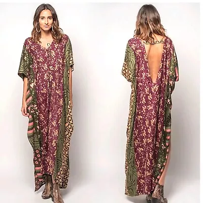 $44 • Buy NEW Soft Breezy Kaftan Caftan Long V-neck Viscose Fits Size 10-20