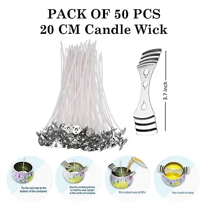 150mm Long Tabbed Pre Waxed Candle Making Wicks And Craft Sustainers Holder Wick • £3.80