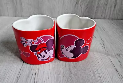 Disneyland Paris Love Heart  Mug Set Mickey Mouse And Minnie Mugs Valentines • £9.99