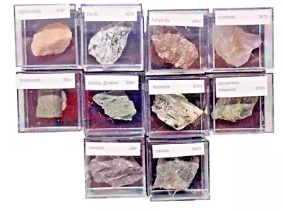 Thumbnail / Micromount Mineral Lot AK - 10 Fine Specimens In 1 X 1 X7/8  Boxes • $25.95