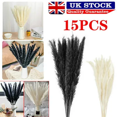 15Pcs Artificial Natural Dried Pampas Grass Flower Bunch Wedding Bouquet Decor • £5.38