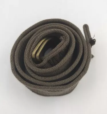 Army Green Canvas Belt With  Metal D Rings 49 1/4  Long By 1 3/4  Wide • $8.99