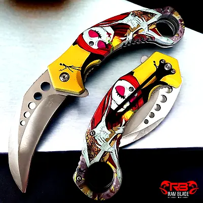 8  Nightmare KARAMBIT SPRING OPEN ASSISTED TACTICAL FOLDING BLADE POCKET KNIFE • $14.36