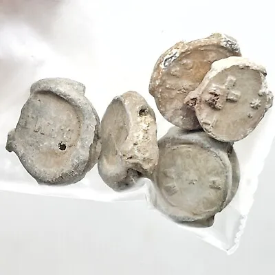 5 Authentic Circa 1700-1900’s Antique European Lead Seal Artifact Lot Antiques • $9.95