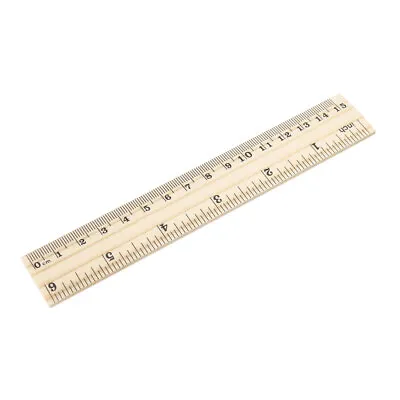 Wood Ruler 15cm 6 Inch 2 Scale Office Rulers Wooden Measuring Ruler 5pcs • $6.81
