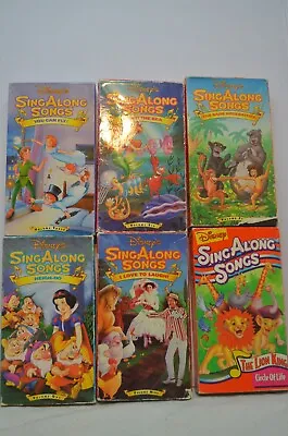 $19.99 • Buy 6 VHS Disney Family Sing Along Songs Pumba Heigh-Ho You Can Fly Under The Sea