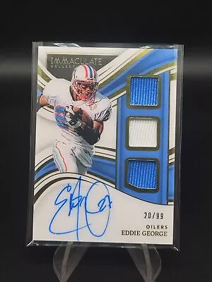 2023 Panini Immaculate Eddie George Triple Patch Auto 20/99 Game Worn [wangC3] • $42.17