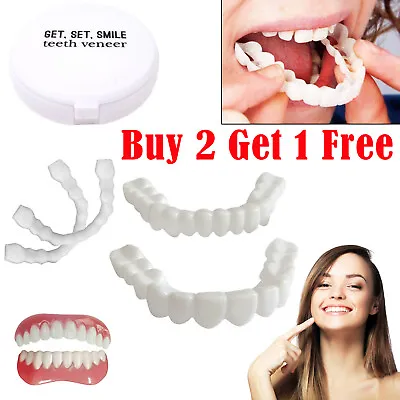 $10.54 • Buy 2pcs Snap On Bottom Upper Lower False Teeth Dental Veneers Tooth Whitening Kits
