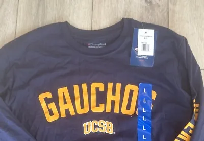 UCSB Gauchos Champion Long-Sleeve T-Shirt Navy Blue L UC Santa Barbara Large • $19.99