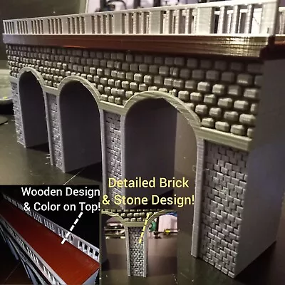 16  Big O Scale Stone Brick Arch Bridge 3D Printed CUSTOM ORDER • $84.99