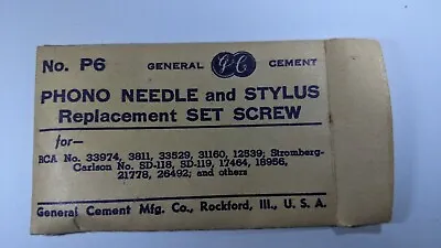 P6 Photo Needle And Stylus Set Screw For Victrola Style Phonographs New In PKG • $20