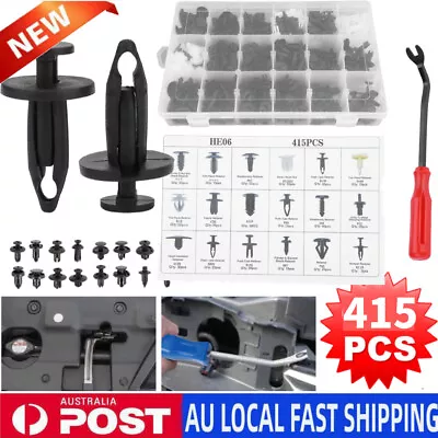 415Pcs Car Body Trim Clips Retainer Bumper Auto Plastic Rivet Screw Fastener Kit • $8.98