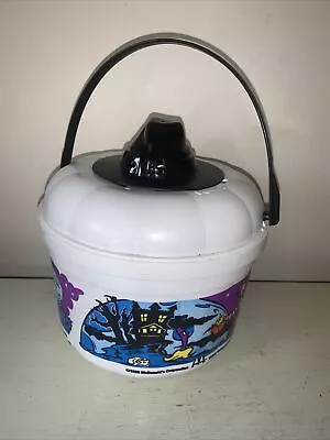 Vintage 1999 McDonald's Happy Meal White Purple Halloween Pail Bucket W/Lid • $19.80