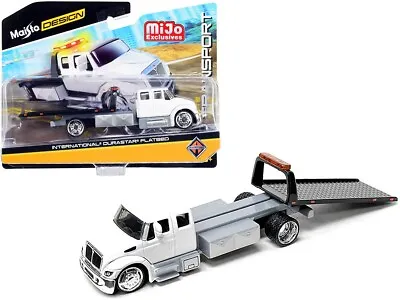 1/64 Maisto International DuraStar Flatbed Tow Truck Diecast Model White 15176 • $12.75