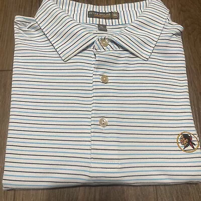 PETER MILLAR X SEMINOLE Size XL Mens Summer Comfort Polo Shirt Golf White Blue • $99.97