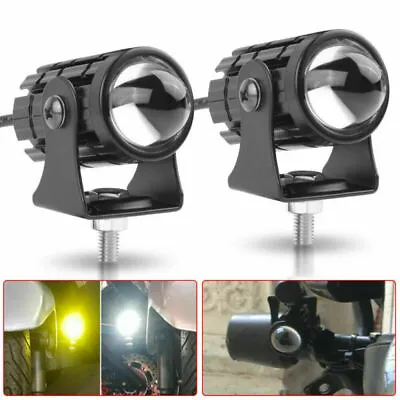 $15.99 • Buy 2x LED Driving Light Motorcycle White Yellow Auxiliary Spot Fog Lamp Offroad ATV