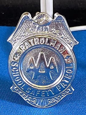 Vintage AAA School Safety Patrol Patrolman Metal Badge By Grammes Allentown • $4.99