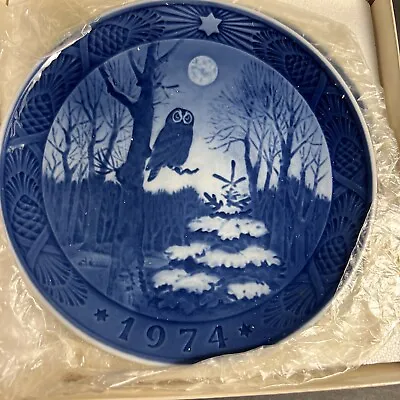 Royal Copenhagen 1974 Christmas Plates B&G Denmark Owl And Swans • $32.50