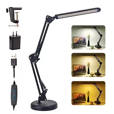 LED Desk Lamp Metal Swing Arm Lamp Eye-Caring Dimmable Table Lamp LedFlexible • $18.09