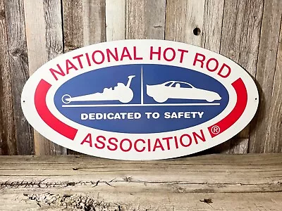 NHRA Drag Racing 20  Oval Logo Metal Sign Car Vintage Emblem Garage Man Cave • $38.95