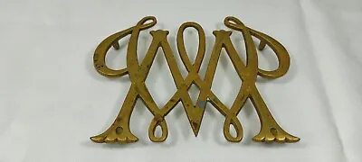 Vintage Virginia Metalcrafters Solid Brass William & Mary Cypher Trivet 1950 • $20