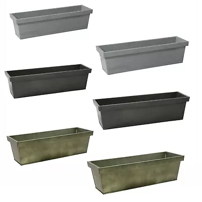 £16.99 • Buy Plant Flower Pot Planter Rustic Vintage Rectangular Galvanised Zinc Metal