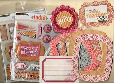 My Minds Eye INDIE CHIC SAFFRON LAYERED STICKERS DIE CUT FRAMES CHIPBOARD • $3.29