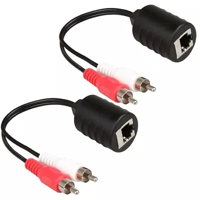 2Pack Stereo RCA To Stereo RCA Audio Extender Over Cat5 (2X RCA To RJ45 Female) • $19.44