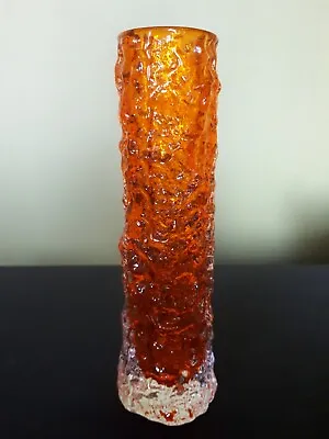 £55 • Buy WHITEFRIARS Tangerine Glass Small Finger Bark Vase (9729) Geoffrey Baxter
