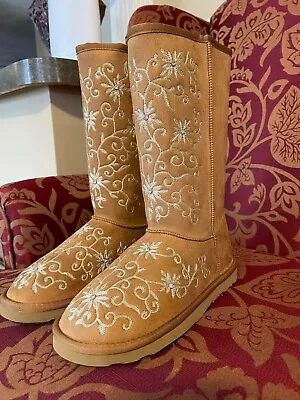 Montana West  Cowgirl Winter Boots Cowboy Ladies Western Tan Size 7 • $50