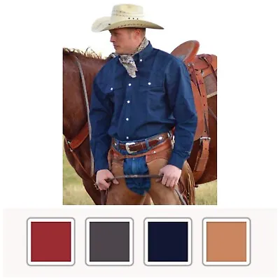 Wyoming Traders Mens Snap Up Long Sleeve Twill Western Ranch Wear Shirt • $39.95