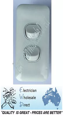 £10.59 • Buy 2 Gang Architrave WAFER Light Switch Single WHITE Narrow Arc Slim Arcy
