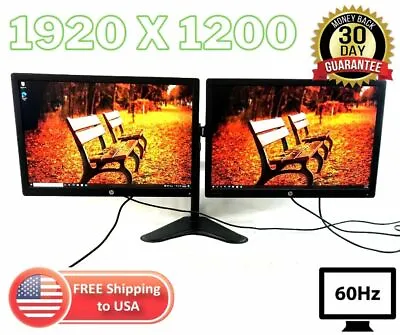 Dual 2x HP E242 24inch 1920 X 1200 Widescreen IPS LED Monitor (Grade A) + HDMIs • $169.96