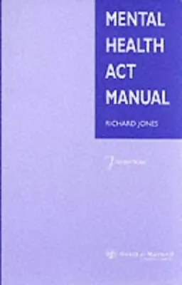 Mental Health Act Manual By Jones Richard M. Book Book The Cheap Fast Free Post • £3.49