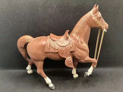 Vintage SW Plastic Toy Horse W/ Saddle 2155 Hong Kong - Repainted • $11.75