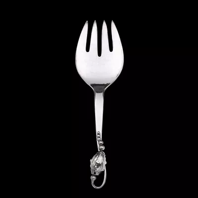 Georg Jensen. Silver Serving Fork Medium 114 - Blossom / Magnolia. • $950