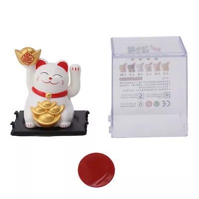 Chinese Lucky Cat Waving Arm Lucky Cat Energy Saving For Restaurant White • $16.51