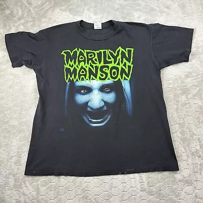VTG Blue Face Marilyn Manson Shirt - Size XL - Winterland Tag Faded Flaws Look • $280
