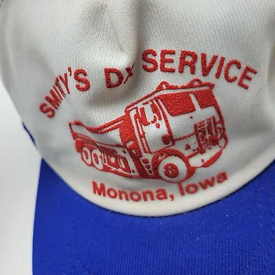 Smittys DX Service Monona Iowa Hat Cap Blue Adult Used Mesh Snapback Vtg Usa B28 • $13.49