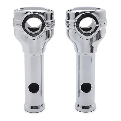 Chrome 6  Risers 1  Handlebar Top Clamps For Harley Super Glide Softail Deluxe • $85.59