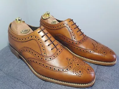 Loake Fearnley 8F Tan Brown Brogue Shoes Formal Dress  • £95