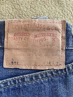 Levis 501 A Big E True Vintage 60s 70s Redline Selvedge Button Fly Jeans 34x29 • $516