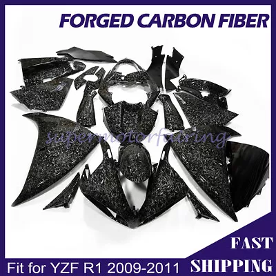 Forged Carbon Fiber Painted Fairing Kit For Yamaha YZF R1 2009-2011 Black Body • $558.60