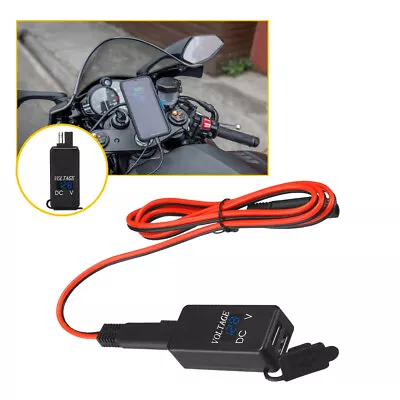 Universal Motorcycle SAE To USB Dual USB Port GPS Phone Fast Charger&Voltmeter • $11.79